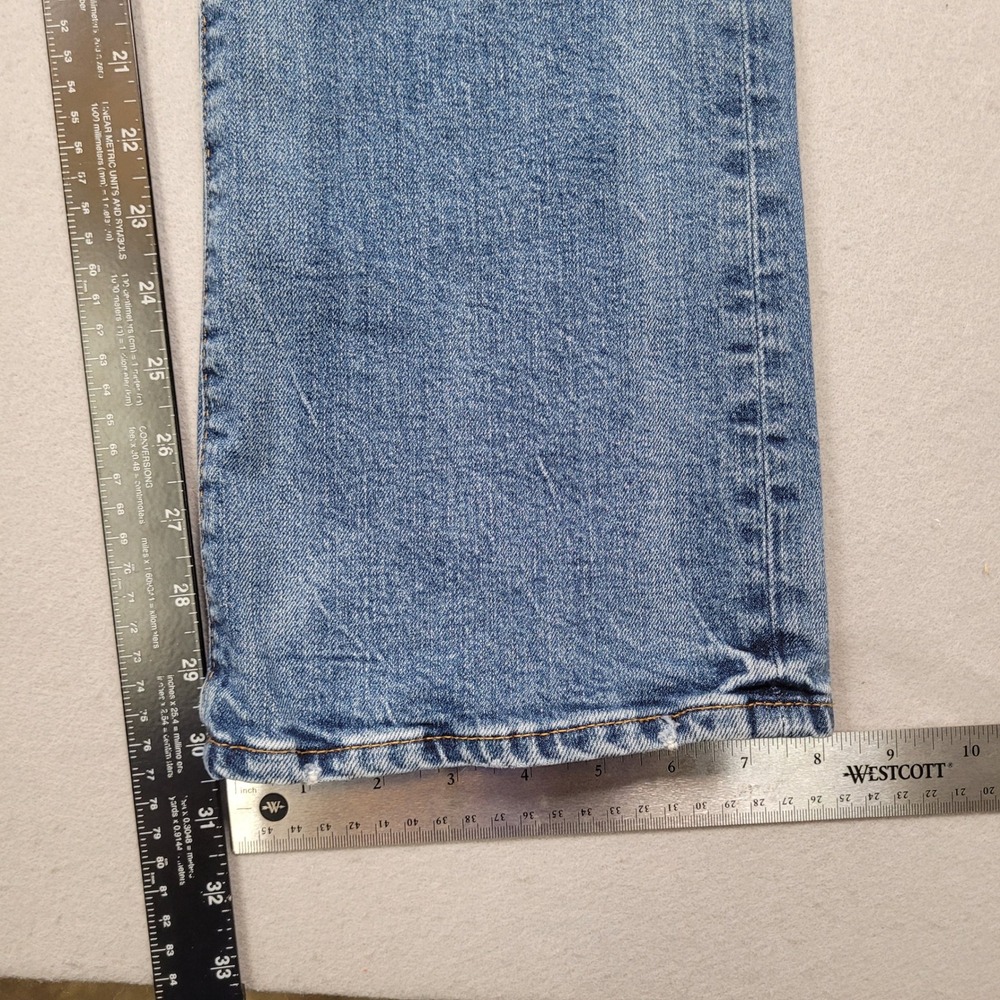 American Eagle Mens Slim Bootcut Easyflex Distressed Blue Jeans 33x32 - Picture 11 of 14